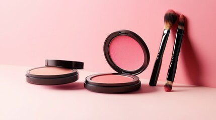 Professional Makeup Cheek blush pink tone palette and makeup brushes and tools,makeup eyeshadow palette in pink,red cherry shades,makeup set,Cosmetic products,sweet and cute tone eye shadows.