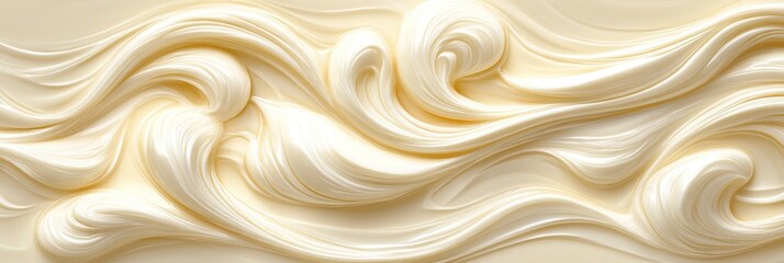 Obraz premium Seamless Creamy White Texture, 3D Low Profile Style, Delicate and Gentle Wave Pattern Background