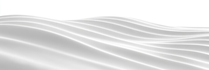 Abstract Minimalist Background With Gentle White Waves, Elegant Flowing Pattern For Modern Design