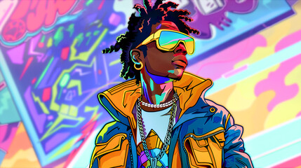 Neon 90s Street Style Portrait