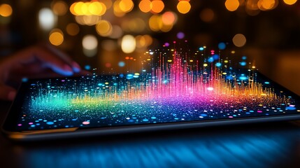 Colorful Data Visualization on a Tablet Screen