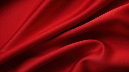 Obraz premium Close-Up View of Luxurious Red Cotton Fabric Showing Smooth Texture and Subtle Shimmers Ideal for Backgrounds and Textile Designs in Stock Photos