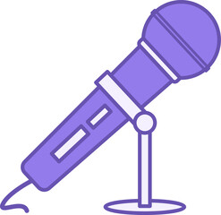 Colored Microphone Icon. Vector Icon. Electroacoustic Device. Sound Amplification Accessory. Brazilian Carnival Concept