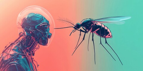 Humanoid Robot and Mosquito: A Futuristic Encounter of Man and Nature in a Digital World
