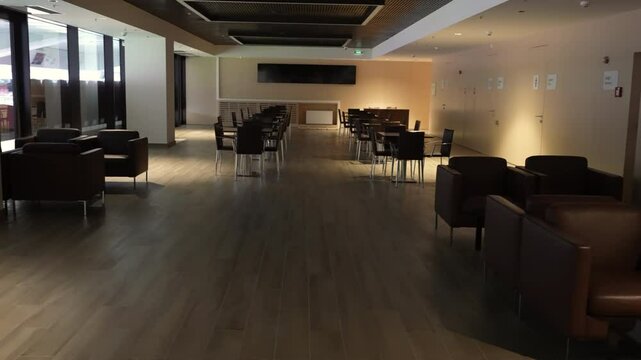 Deserted luxurious waiting room. Empty VIP room for meetings and waiting for rich guests