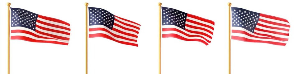 Obraz premium Flags waving in strong gusts, great for patriotic or national pride concepts