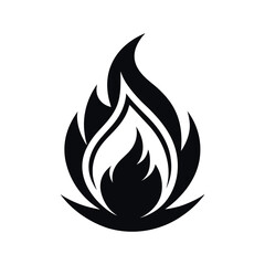 Intense Fire Symbol Graphic silhouette vector design