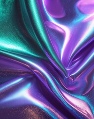 Obraz premium A deep emerald shifting into bright lilac holographic foil gradient texture background