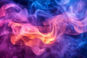 Fototapeta premium Colorful smoke swirling in vibrant patterns in an abstract display of hues and movement