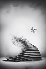 Sand stairs vertical swallow generation AI