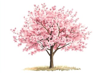 Cherry Blossom Trees blossom illustration watercolor.