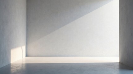 Empty Room with Light and Shadow Illumination on Walls and Floor