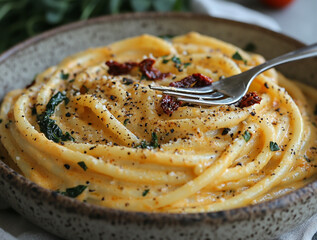 delicious italian dish with pasta