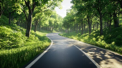 Obraz premium Road in forest nature