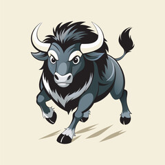 vector illustration of a buffalo