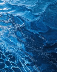 Light blue fading into deep blue rippling water gradient texture background