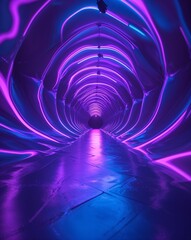 Neon purple shifting into electric blue neon glow gradient background