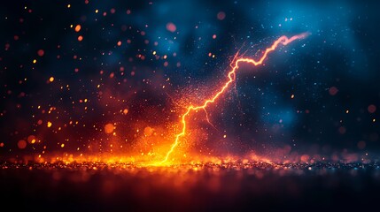 Fiery Electric Lightning Abstract Background