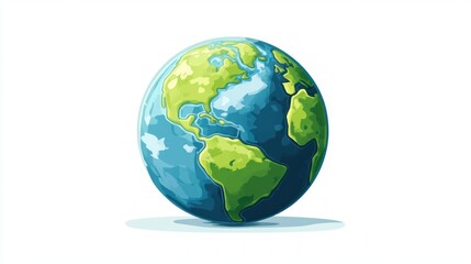 Colorful Earth Globe with Detailed Continents and Ocean Representation