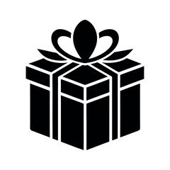 Simple Black Gift Box Icon design