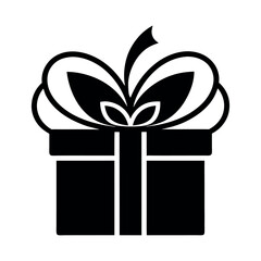 Simple Black Gift Box Icon design