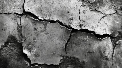 Obraz premium Cracked Concrete Wall with Grunge Texture