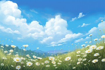 Daisy flower field border daisy backgrounds grassland.