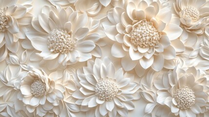 White Floral 3D Wall Art