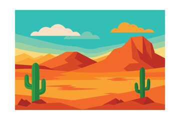 vector illustration of desert landscape