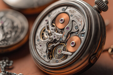 Intricate Mechanical Pocket Watch Movement