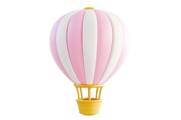 Soaring Pink Hot Air Balloon: A Delightful Clipart Illustration Perfect for Travel, Adventure, and Fantasy Designs.     
