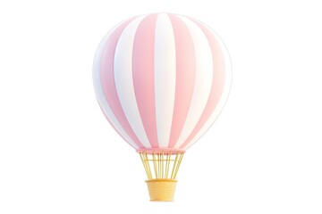 Pink Hot Air Balloon Clipart: Whimsical, Dreamy Flight Illustration in a Socially Conscious Style, Perfect for Travel,  