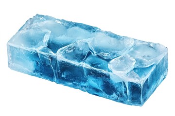 Fototapeta premium Crystal-Clear Ice Block: Perfect for Cool Backgrounds, Winter Themes, Refreshing Drinks, and Frozen Concepts. Ideal for 
