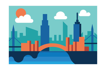 Obraz premium night city skyline