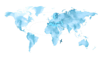 Airplane dashed lines path with start point and dash line trace. Around the world travel concept. Isolated on white background. vector illustration , with white tonespng