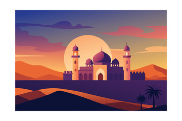 vector illustration of mosque in istanbul