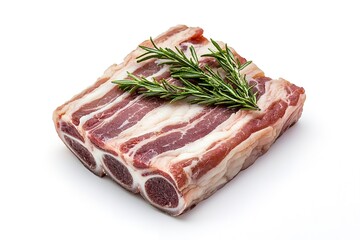 Fototapeta premium Humorous Illustration: Vehemently Condemning a Strip of Crispy Bacon, Isolated on a Pure White Background. Perfect for Graphic Design Projects, Websites, and 