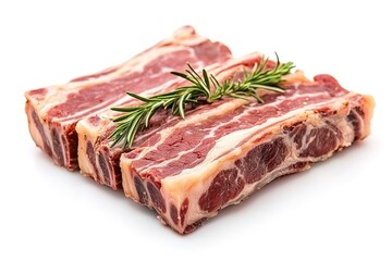 Fototapeta premium Humorous Illustration: Condemns Crispy Bacon, Isolated on Pure White Background. Perfect for blogs, websites, social media, and graphic design projects needing a funny, 