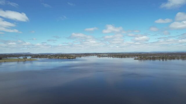 Aerial footage of Lake Eppalock Victoria Australia