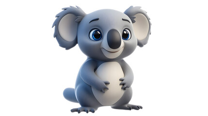Naklejka premium Cute and Playful Cartoon Koala Bear Character in 3D