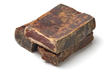 A Delicious Journey Through Time: A whimsical illustration of bacon's rich history, perfectly isolated against a pristine white background. Ideal for menus, packaging, and culinary designs, 