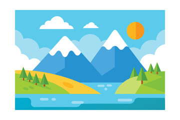 mountain landscape with trees