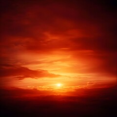 Fototapeta premium Fiery Red Sunset Sky Dramatic Cloudscape