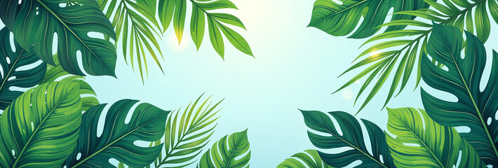 bright tropical backgrounds feature exotic leaf patterns lush jungle