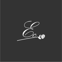 Initial EC art illustration flower design creative