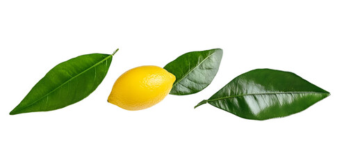 Citrus leaf, lemon, grapefruit, orange, lime, kumquat, isolated on white background, full depth of field