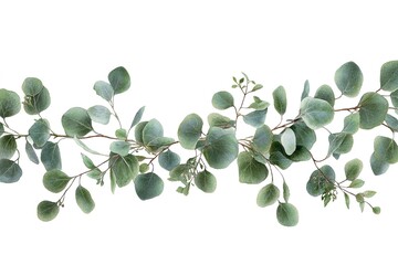 Obraz premium Simple Watercolor Eucalyptus Garland Clipart: Elegant, Botanical, Greenery Wreath Perfect for Wedding Invitations, Branding, Logos, Cards, Posters, Social Media, Blogs, Websites, Planners, 
