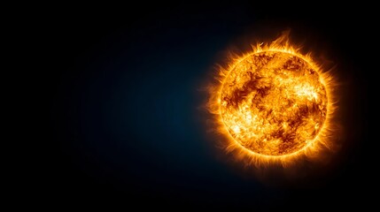 Fototapeta premium Fiery Sun in Dark Space