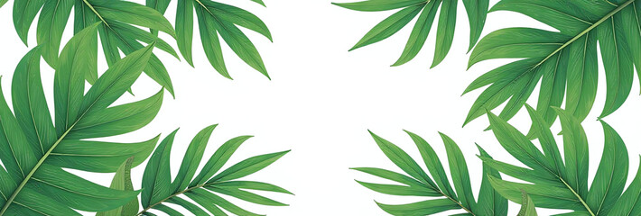 Obraz premium exotic palm leaves add summer tropical touch card poster flyer design