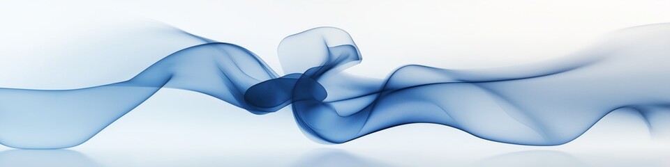 Elegant blue waves creating a dynamic and flowing abstract design on a clean white background